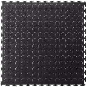 EcoTile 500/7 Interlocking Floor Tile - Industrial flooring raised disk black