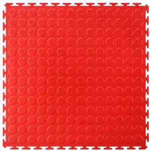 EcoTile 500/7 Interlocking Floor Tile - Industrial flooring raised disk red
