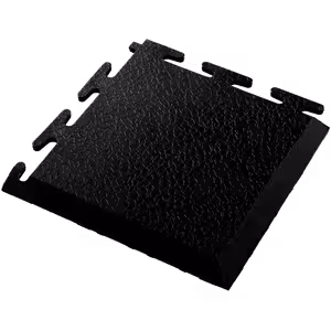 EcoTile 500/7 Interlocking PVC Flooring Tile - Corner black