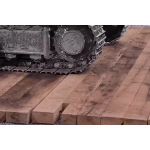 Ekki Hardwood Timber Bog Mats - Temporary access in use