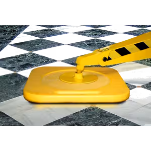 Hi-Pro recessed outrigger pad - Hi-Vis yellow on hardfloor