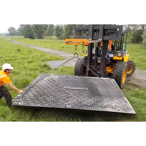 K-Mat Overlap Heavy Duty Roadway Panel installation