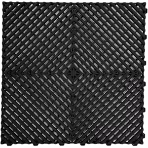 Modular Rib Floor Tiles - Interlocking anti-slip black