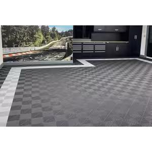 Modular Rib Floor Tiles - Charcoal garage