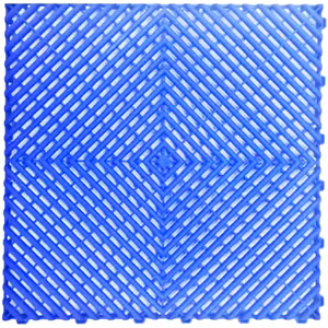 Modular Rib Floor Tiles - Interlocking anti-slip electric blue