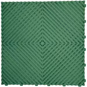 Modular Rib Floor Tiles - Interlocking anti-slip emerald green
