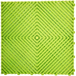 Modular Rib Floor Tiles - Interlocking anti-slip lime green