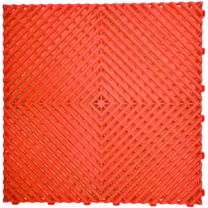 Modular Rib Floor Tiles - Interlocking anti-slip red