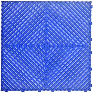Modular Rib Floor Tiles - Interlocking anti-slip royal blue