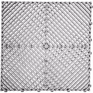 Modular Rib Floor Tiles - Interlocking anti-slip silver
